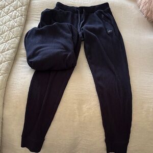 ALO Yoga Black Ribbed Joggers